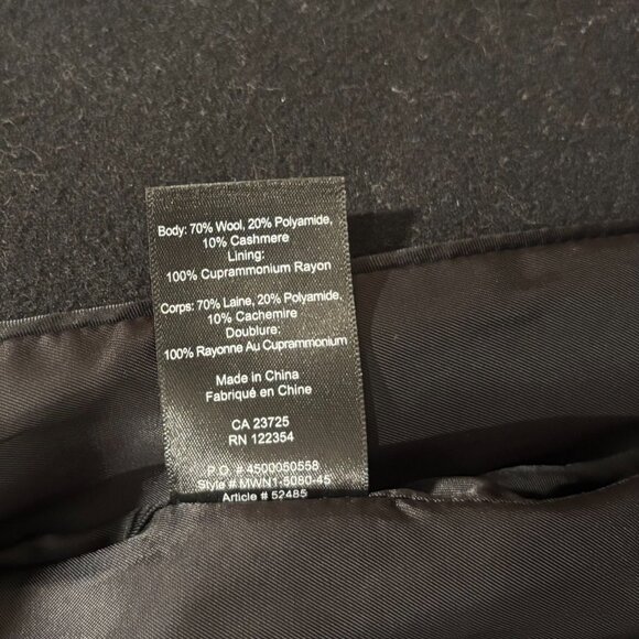 Babaton Womens Howell Black Italian Virgin Wool Cashmere Pea Coat Lined Sz M - Picture 10 of 11